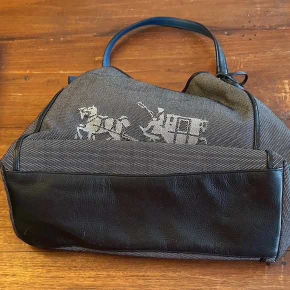 Vintage Coach Edie Horse and Carriage Bag black and blue - Picture 3 of 8